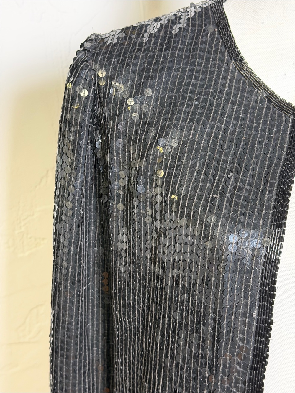 Stunning Stenay Silk and Sequin Vintage Black Jacket - Excellent Quality - Sm - Picture 6 of 16